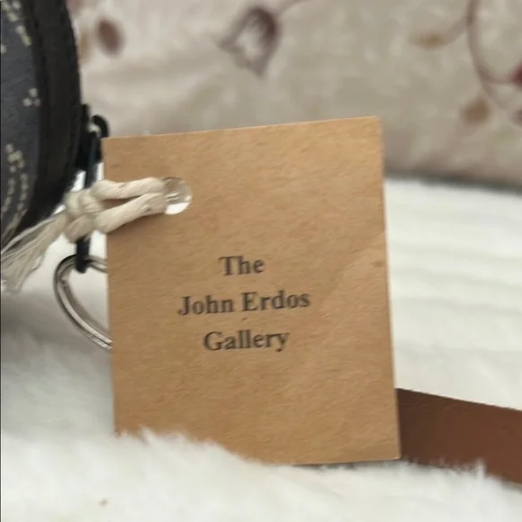 John Erdos Gallery Boho Artisan Wristlet Makeup Bag Cosmetic Pouch Leather Strap - Picture 2 of 9